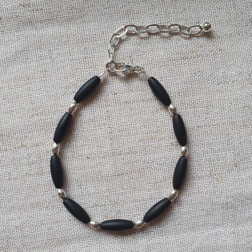 Zilveren Onyx Armband